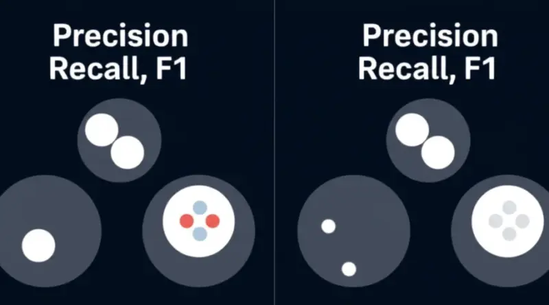 การกำหนดเกณฑ์และเมตริกการวัดความแม่นยำของการจัดหมวดหมู่ (Precision, Recall, F1) เพื่อประเมินผลก่อน–หลังปรับโมเดล