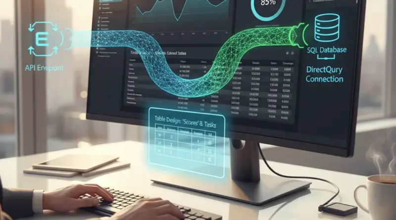 เตรียมข้อมูลและแหล่งข้อมูลแบบเรียลไทม์สำหรับ Power BI: การเชื่อมต่อ API, DirectQuery และการออกแบบตารางสำหรับเก็บค่าคะแนนและงาน