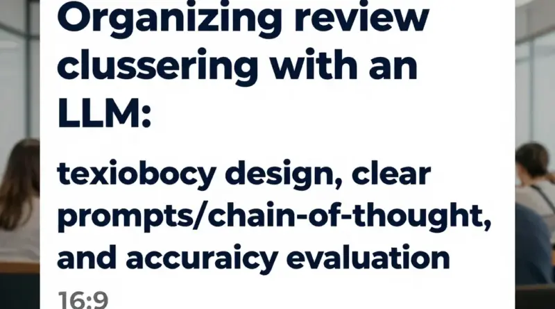 3. จัดกลุ่มรีวิวด้วย LLM และเทคนิคการคัสเตอริง: กำหนด taxonomy, สร้าง prompt/chain-of-thought ที่ชัดเจนสำหรับ LLM, และวิธีประเมินความแม่นยำของการจัดกลุ่ม