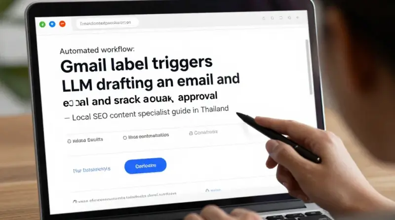 การทำงานแบบอัตโนมัติจาก Gmail Label → LLM ร่างอีเมล → ส่งต่ออนุมัติใน Slack: คู่มือ Local SEO Content Specialist ในไทย