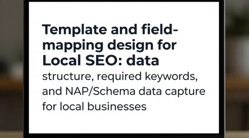 การออกแบบเทมเพลตข้อมูลและแมปฟีลด์เพื่อรองรับ Local SEO: โครงสร้างข้อมูล, คีย์เวิร์ดที่ต้องเก็บ, และการเก็บข้อมูล NAP/Schema สำหรับธุรกิจท้องถิ่น