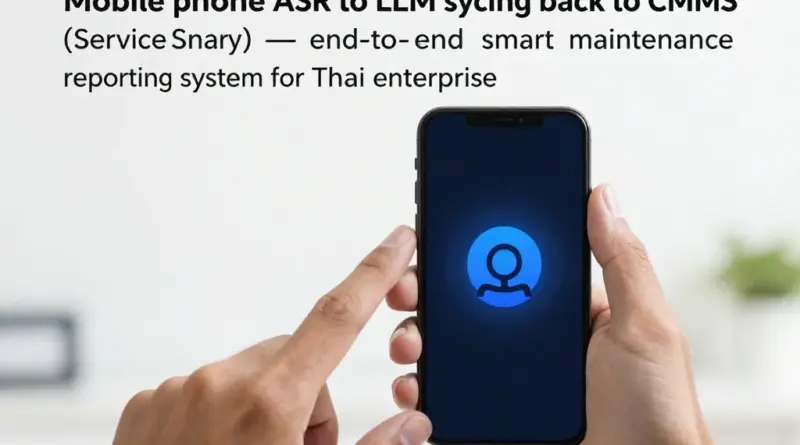 มือถือ → ASR → LLM → ซิงก์ข้อมูลกลับ CMMS เช่น ServiceNow: แนวทางครบวงจรสำหรับการสร้างระบบแจ้งซ่อมอัจฉริยะในองค์กรไทย