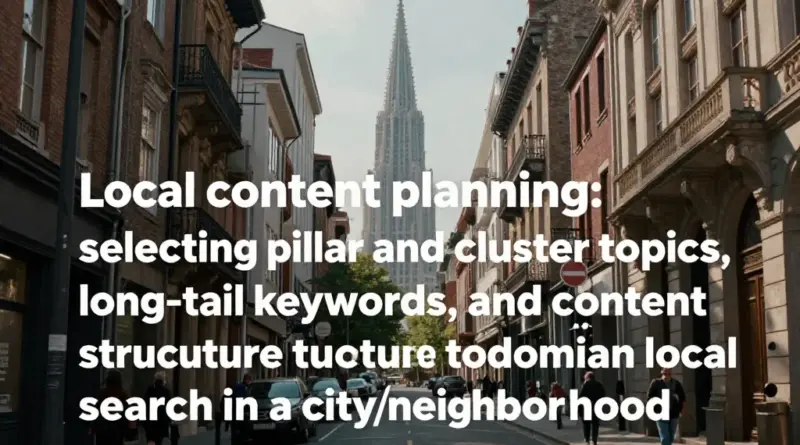 วางแผนคอนเทนต์ท้องถิ่น (Local Pillar & Cluster): การเลือกหัวข้อหลัก-ย่อย ใช้ long-tail keywords และโครงสร้างเนื้อหาเพื่อครองผลการค้นหาในเมือง/เขต