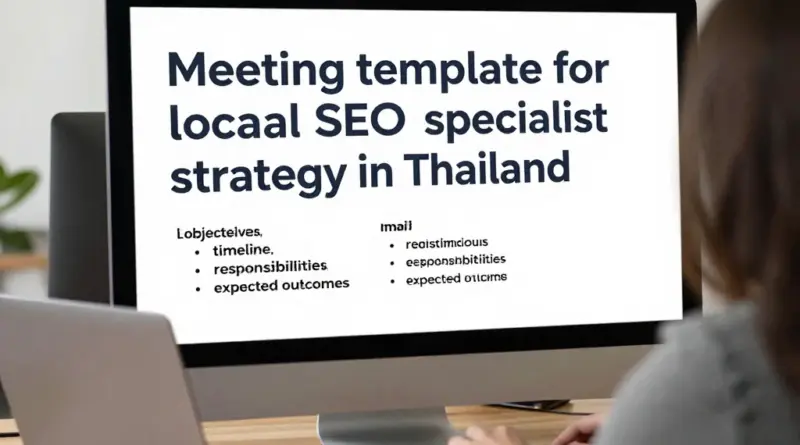 เทมเพลตการประชุมเพื่อกำหนดบทความ SEO: กลยุทธ์การเป็น Local SEO Content Specialist ในประเทศไทย (ระบุวัตถุประสงค์ เวลา ผู้รับผิดชอบ และผลลัพธ์คาดหวัง)