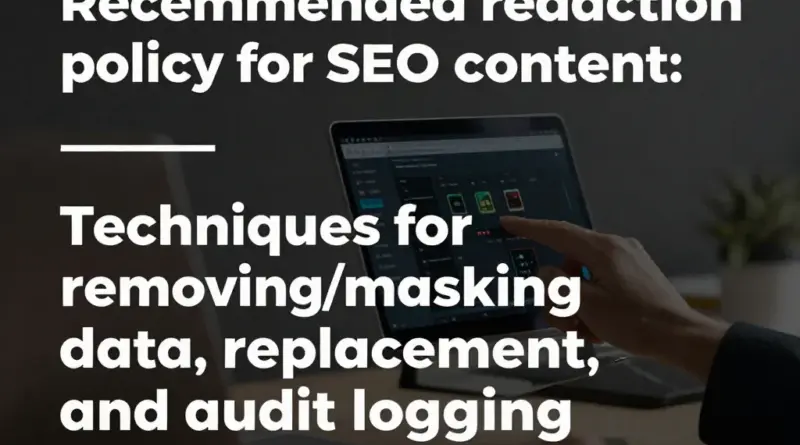 นโยบาย Redaction ที่แนะนำสำหรับเนื้อหา SEO: เทคนิคการลบ/ปิดบังข้อมูล การแทนที่ และการเก็บบันทึกสำหรับการตรวจสอบ
