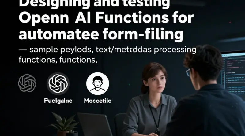 สร้างและทดสอบ OpenAI Functions สำหรับกรอกฟิลด์อัตโนมัติ: ตัวอย่าง payload, การเขียนฟังก์ชันเพื่อประมวลผลข้อความ/metadata, การจัดการข้อผิดพลาด