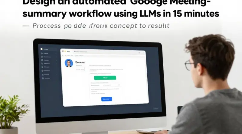 ออกแบบเวิร์กโฟลโลว์สรุปประชุมอัตโนมัติจาก Google Meet ด้วย LLM ภายใน 15 นาที: คู่มือกระบวนการตั้งแต่แนวคิดถึงผลลัพธ์