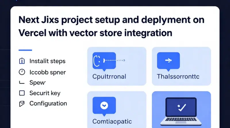 ตั้งค่าโปรเจ็กต์ NextJS และดีพลอยบน Vercel พร้อมการเชื่อมต่อเวกเตอร์สโตร์: ตัวอย่างการติดตั้ง โค้ดสำคัญ และการตั้งค่าคีย์ความปลอดภัย
