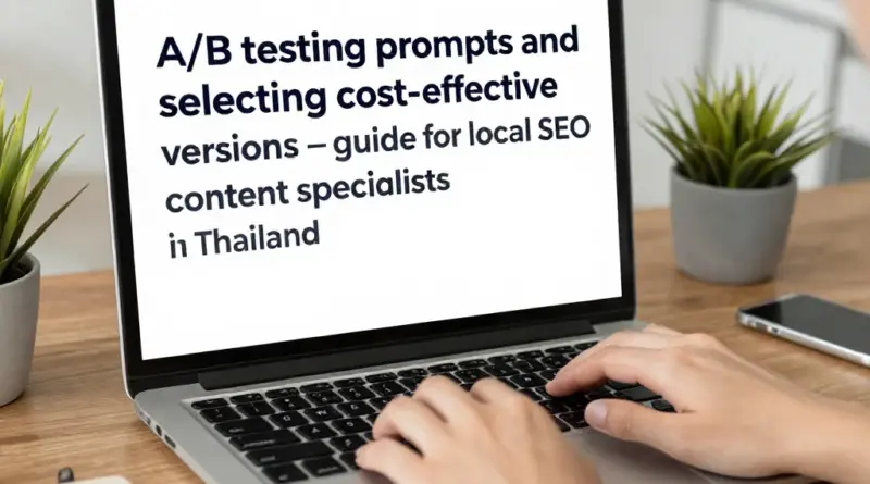 วิธี A B ทดสอบพรอมป์และเลือกเวอร์ชันที่คุ้มค่า: คู่มือสำหรับ Local SEO Content Specialist ในประเทศไทย