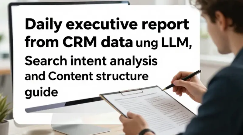 สร้างสรุปรายงานผู้บริหารรายวันจากข้อมูล CRM ด้วย LLM: คู่มือวิเคราะห์เจตนาผู้ค้นหาและวางโครงสร้างคอนเทนต์ให้พร้อมใช้งาน