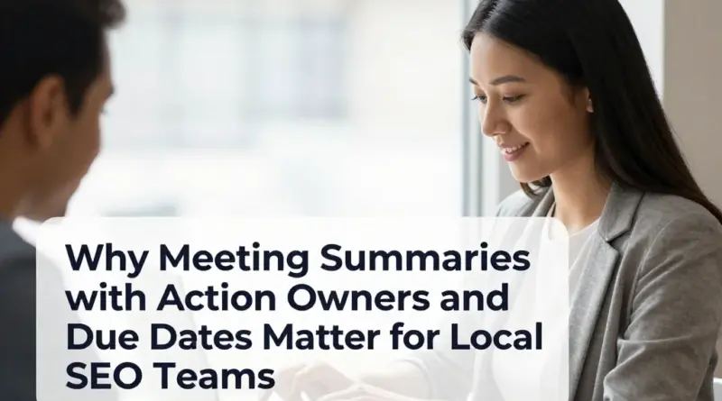 ทำไมการสรุปประชุมแบบมี Action Owner และ Due Date จึงสำคัญต่อทีม Local SEO