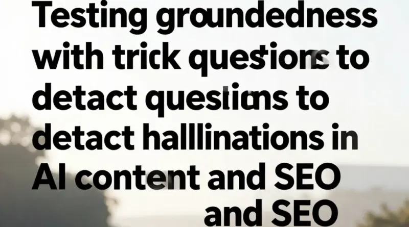 ทดสอบ Groundedness ด้วยคำถามก่อกวนเพื่อจับ Hallucination คืออะไร? ทำไมคำถามแนวนี้ถึงสำคัญต่อ SEO และ AI Content